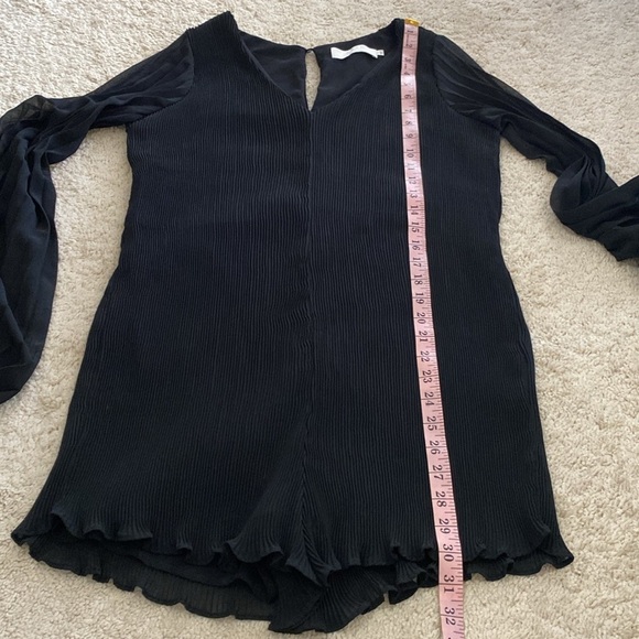 ASTR The Label Roseanne Romper Jumpsuit Black Lined Sheer Long Sleeve Size S - Picture 12 of 14